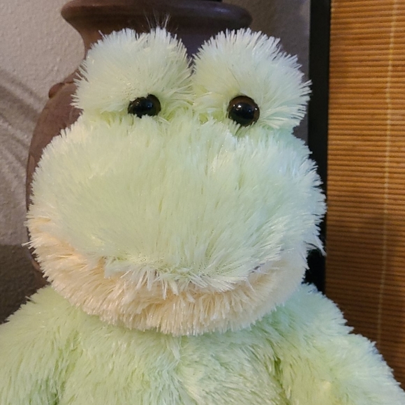 NWOT  SOFT PLUSH GREEN YELLOW FROG STUFFED ANIMAL - Picture 9 of 16